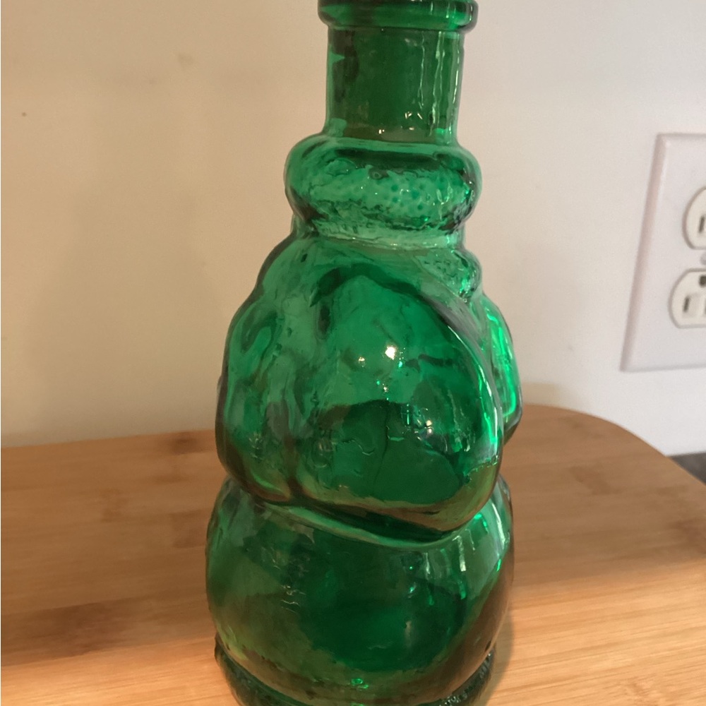 Vintage Green Glass Santa Decanter, Made in SPAIN - Picture 4 of 9